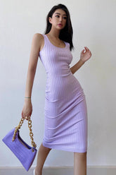 Sexy Backless Sleeveless Elastic Knitted Tight Wrapped Hip Dress